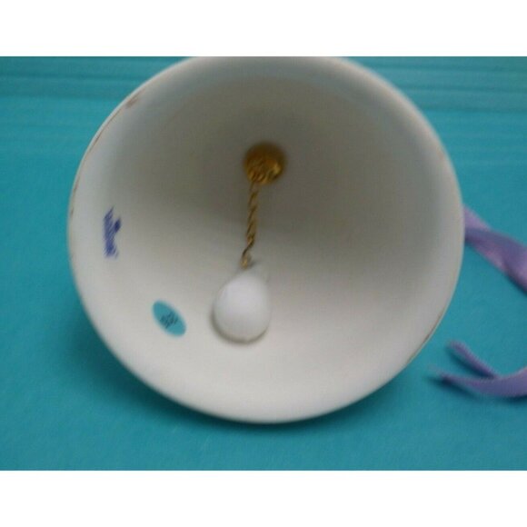 Lladro 1993 Christmas Bell Ornament Baby Jesus White Lavender - Picture 5 of 11